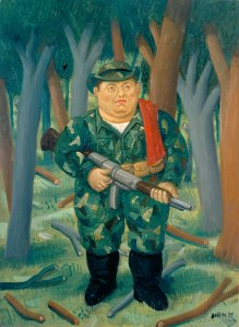 Fernando Botero, Manuel Marulanda "Tiro Fijo", 1999 Λάδι, 45,72 х 33,02 cm Συλλογή Εικαστικών Τεχνών της Banco de la República.