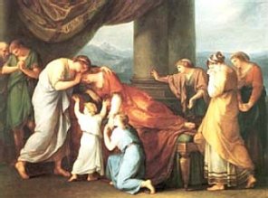 The Death of Alcestis by Angelica Kauffman (1741 -, 1807)