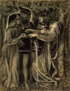 Dante Gabriel Rossetti, ''How They Met Themselves'' (pen, ink & brush)