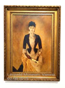 Anton Romako: "Το Πορτραίτο της Isabella Reisser".  Λάδι σε καμβά, 1885. Μουσείο Leopold, Βιέννη.